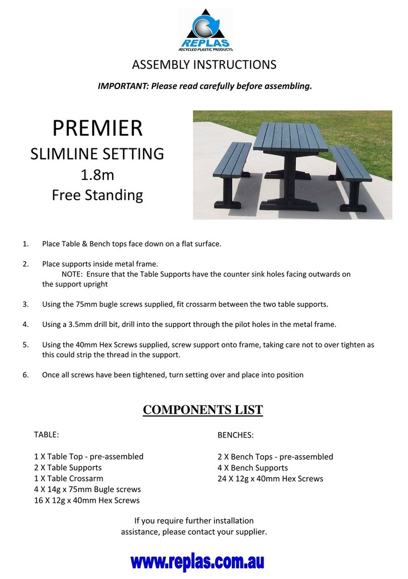 Replas PREMIER SLIMLINE SETTING User manual Replas PREMIER SLIMLINE SETTING User manual