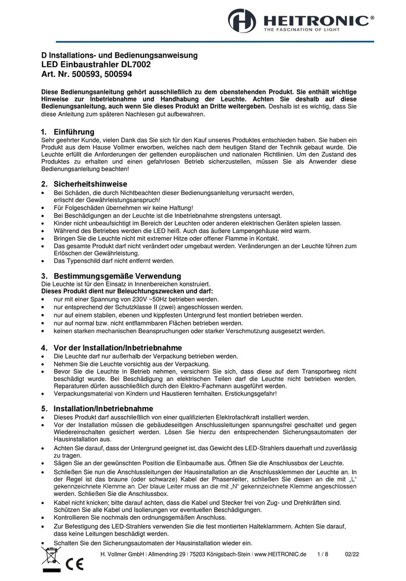 Heitronic DL7002 Installation and operating instructions