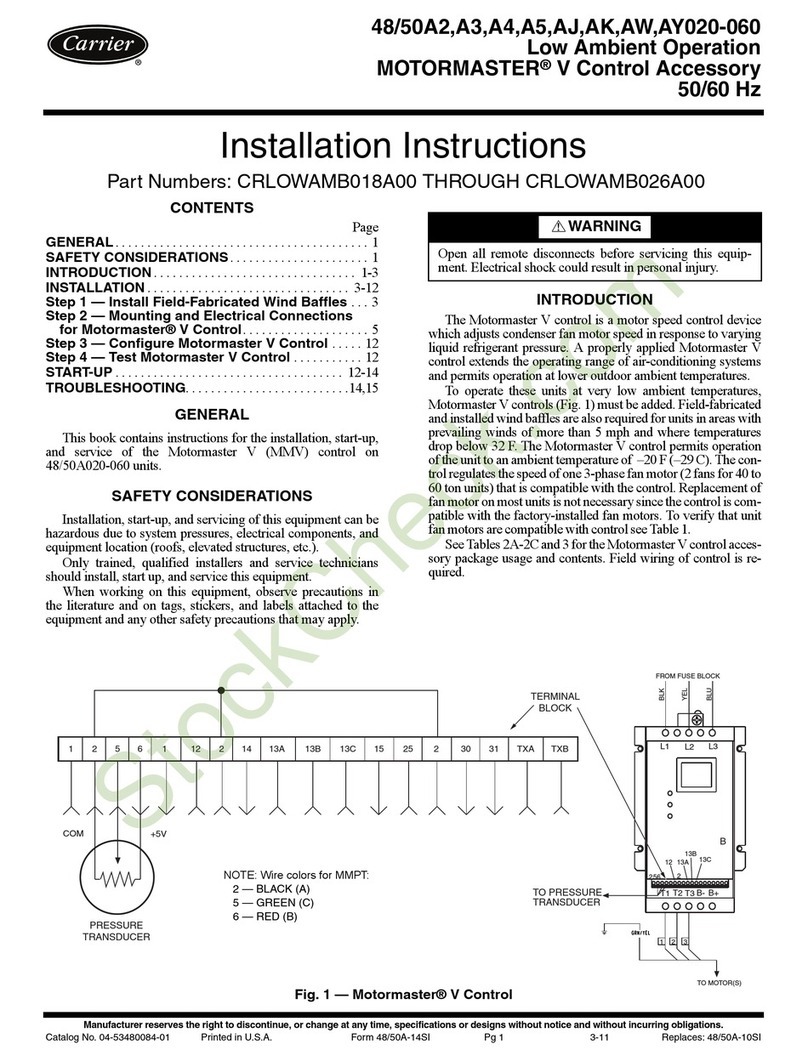 Carrier MOTORMASTER CRLOWAMB018A00 User manual
