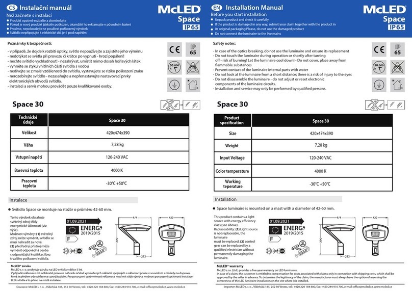 McLED Space 30 instruction manual