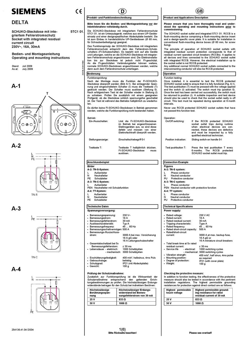 Siemens DELTA 5TC1 01 Operating and mounting instructions