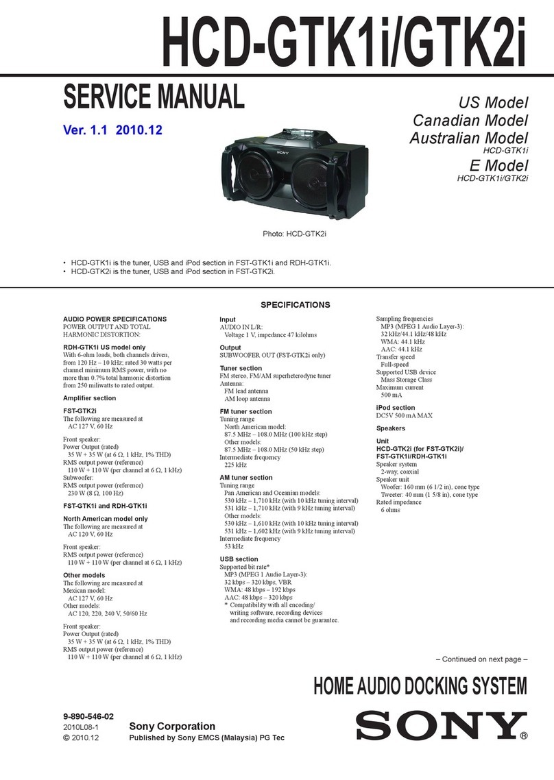 Sony HCD-GTK1i User manual