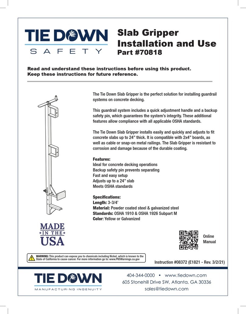 TIE DOWN 70818 Installation and user