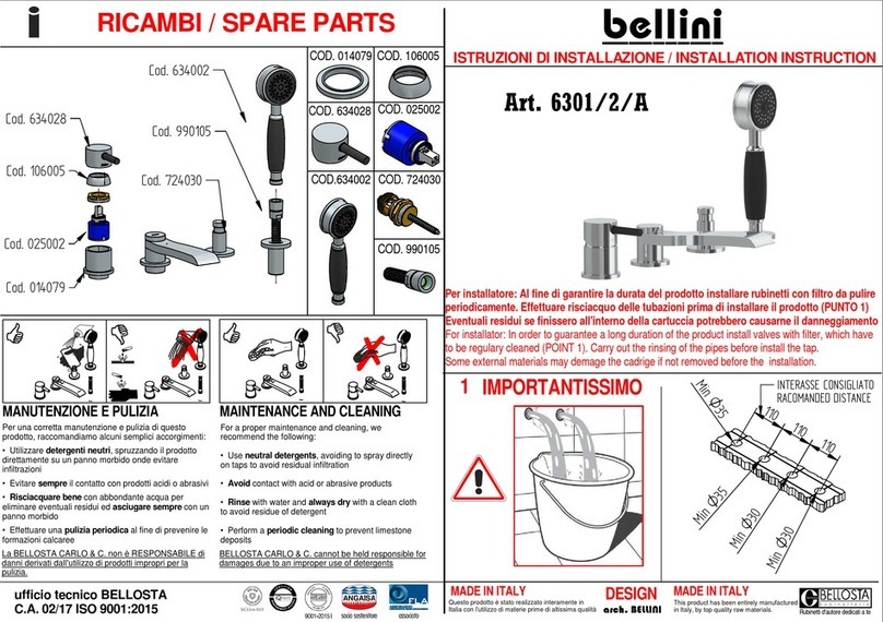 BELLOSTA bellini 6301/2/A Installation instruction BELLOSTA bellini 6301/2/A Installation instruction