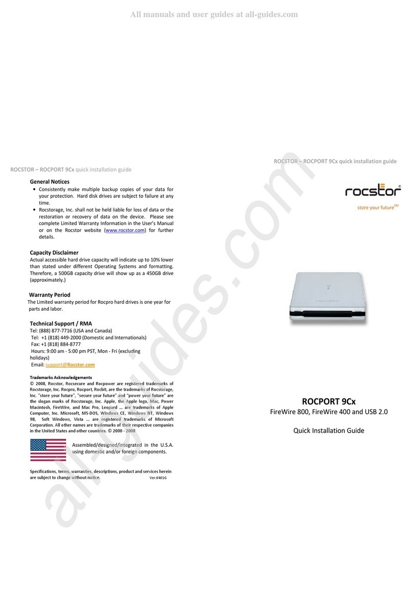 Rocstor ROCPORT 9Cx Quick installation guide