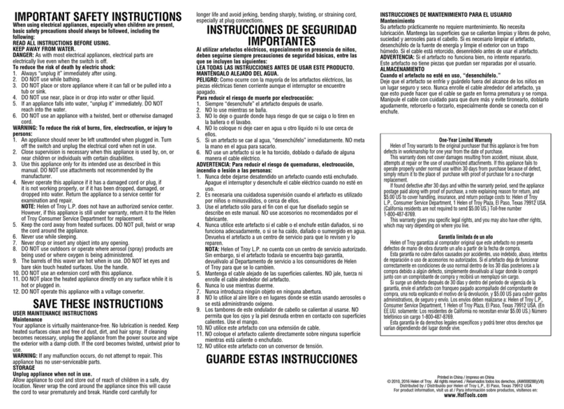 HOT TOOLS 2179 quick start guide