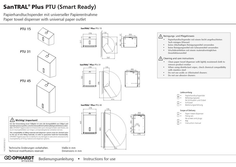 ophardt SanTRAL Plus PTU 15 User manual ophardt SanTRAL Plus PTU 15 User manual