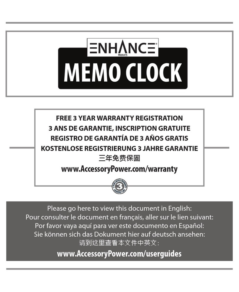 Accessory Power ENHANCE MEMO CLOCK operating instructions