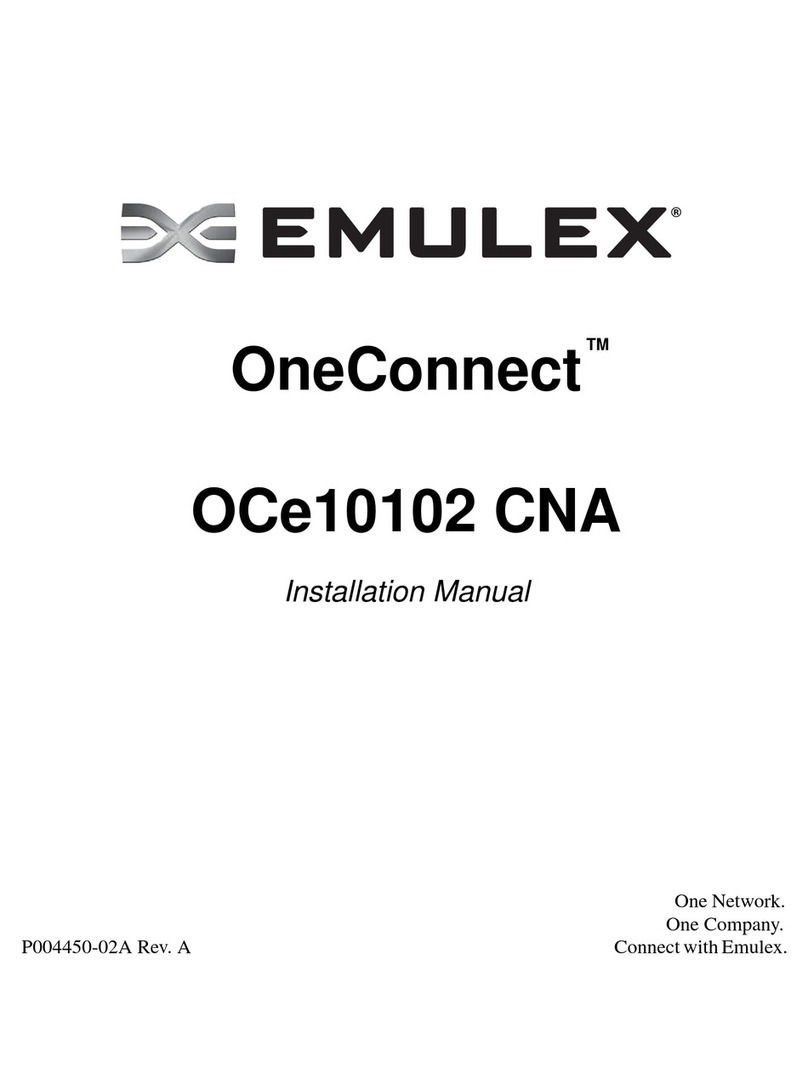Emulex OneConnect OCe10102 CNA installation manual Emulex OneConnect OCe10102 CNA installation manual