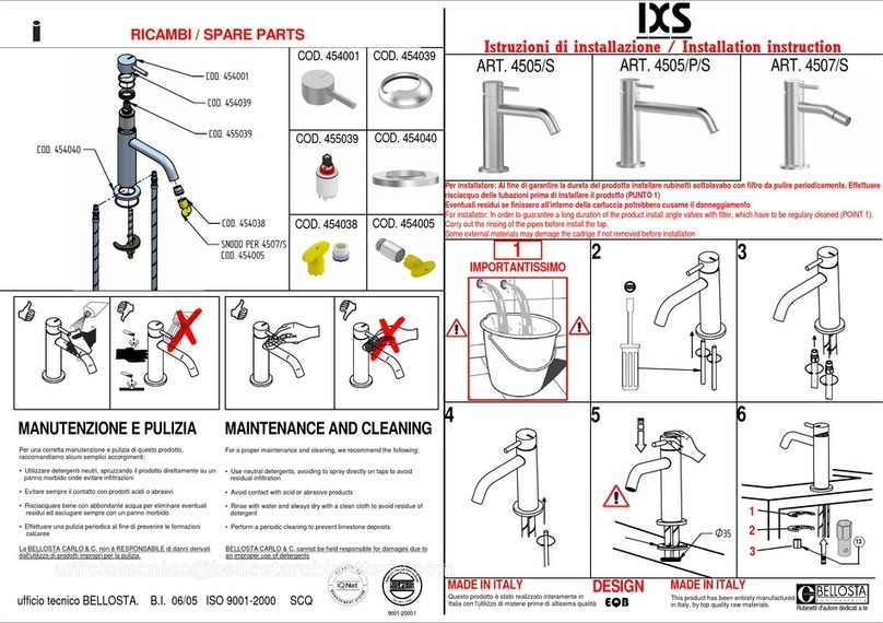 BELLOSTA IXS 4505/S Installation instruction