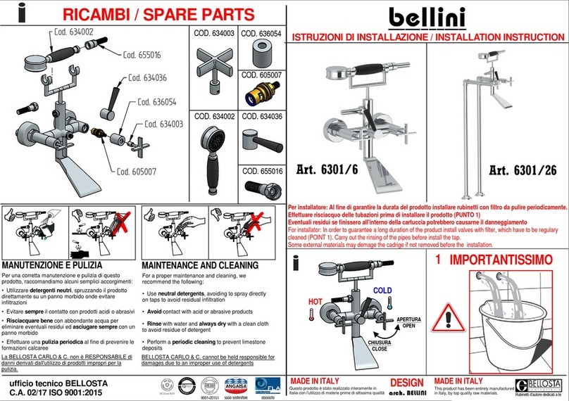 BELLOSTA bellini 6301/6 Installation instruction