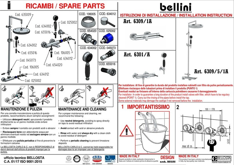 BELLOSTA bellini 6309/1A Installation instruction BELLOSTA bellini 6309/1A Installation instruction
