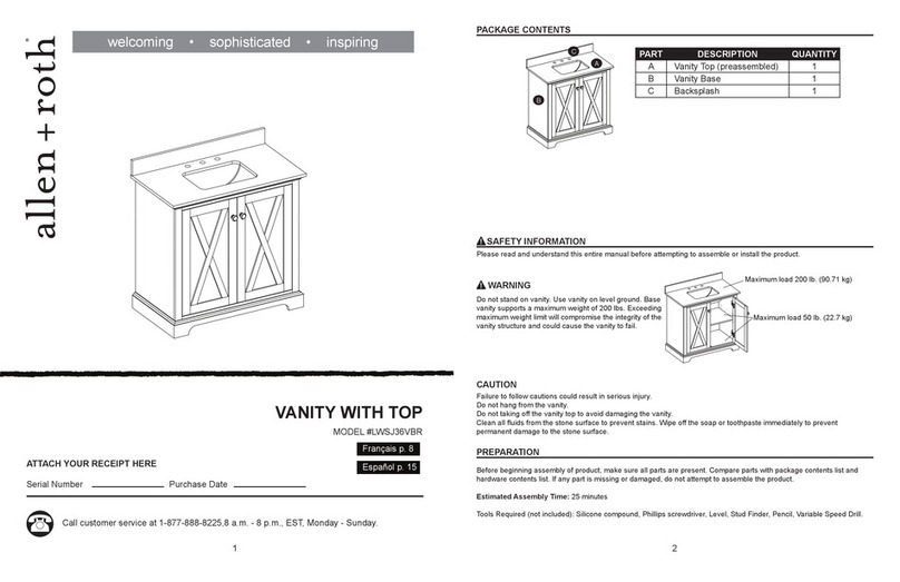 Allen + Roth LWSJ36VBR User manual Allen + Roth LWSJ36VBR User manual