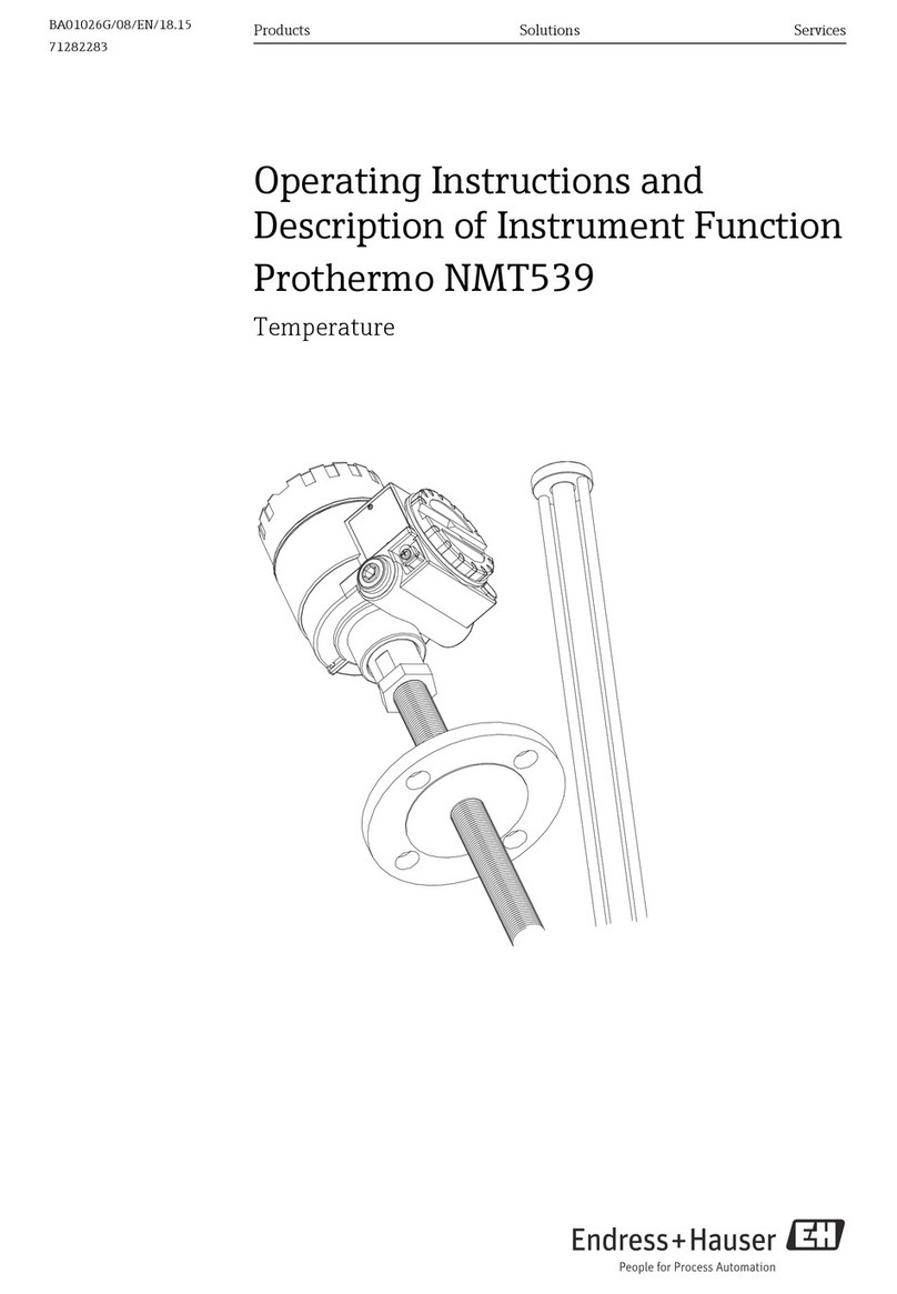 Endress+Hauser Prothermo NMT 539 operating instructions