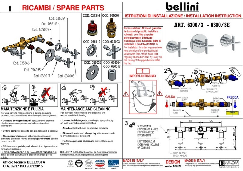 BELLOSTA bellini 6300/3 Installation instruction