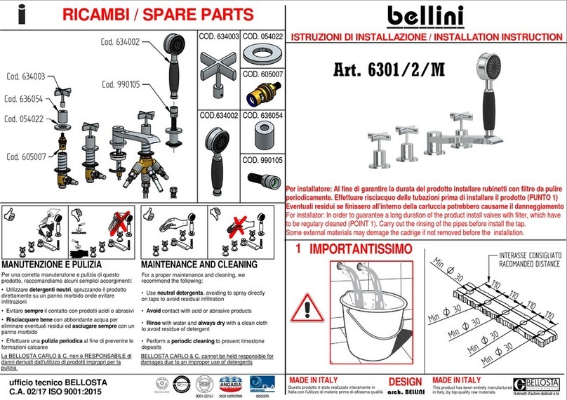BELLOSTA bellini 6301/2/M Installation instruction