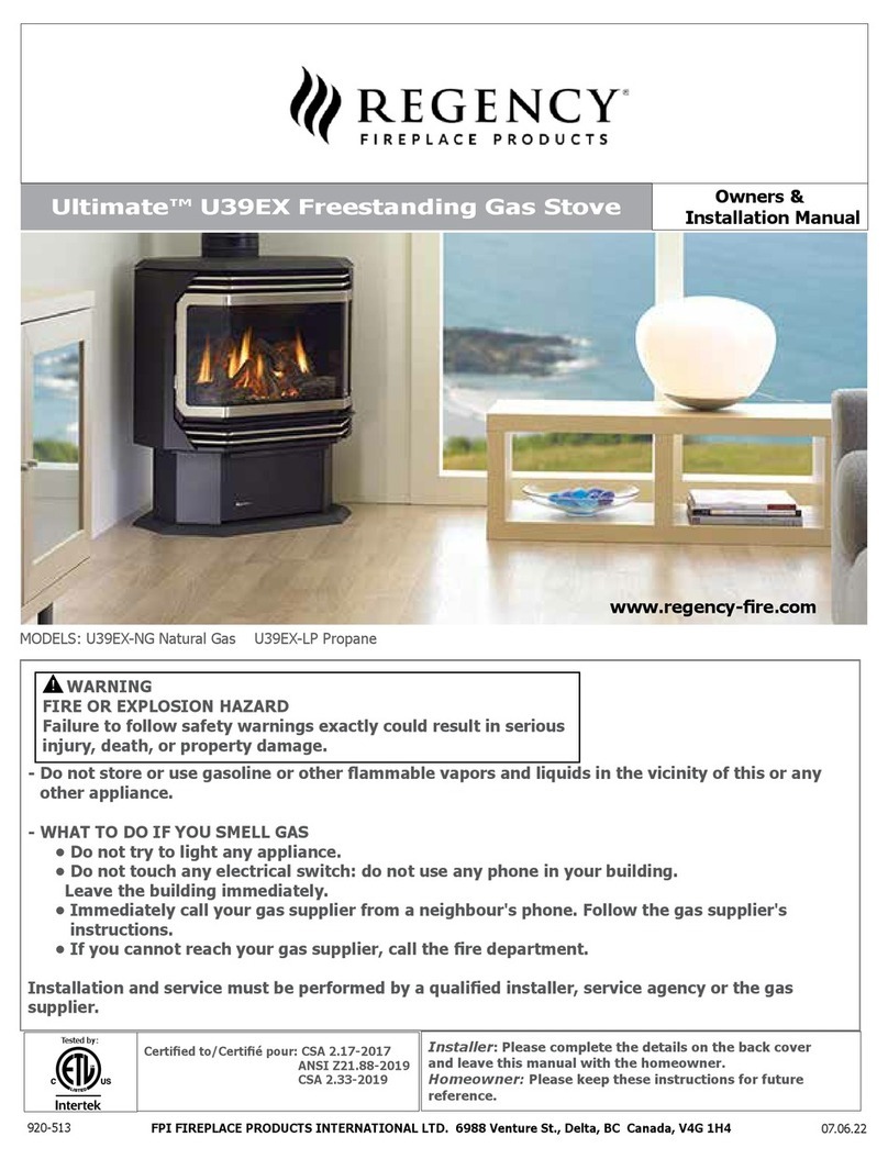 Regency Ultimate U39EX Owners & installation manual