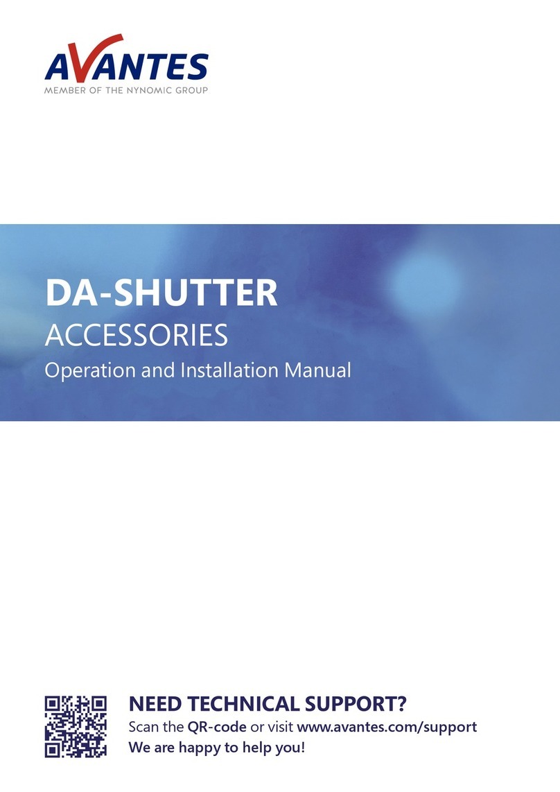 Avantes DA-SHUTTER Operation and installation manual