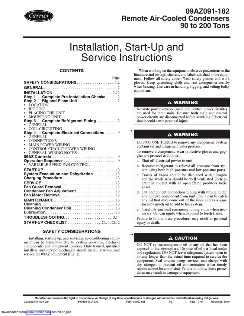 Carrier 09AZ091-182 Dimensions and installation guide
