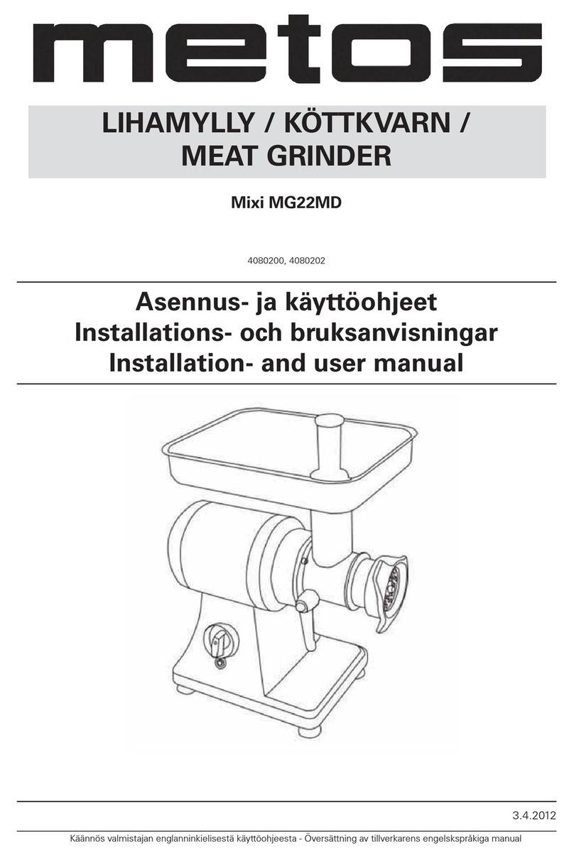 Metos Mixi MG22MD Installation and user manual