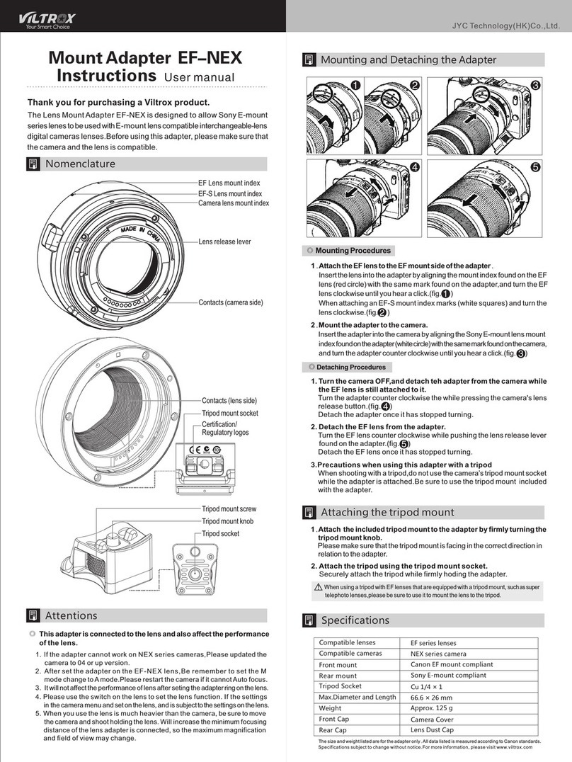 Viltrox EF-NEX Mount instructions