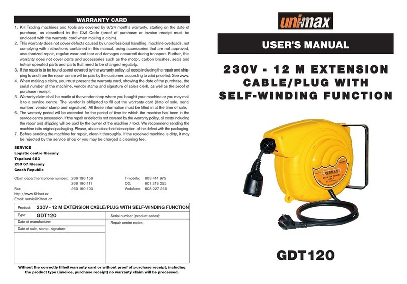 Unimax GDT120 User manual
