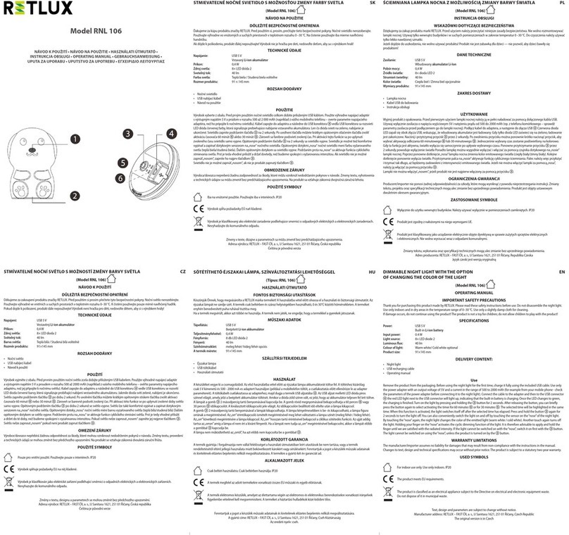 Retlux RNL 106 operating manual