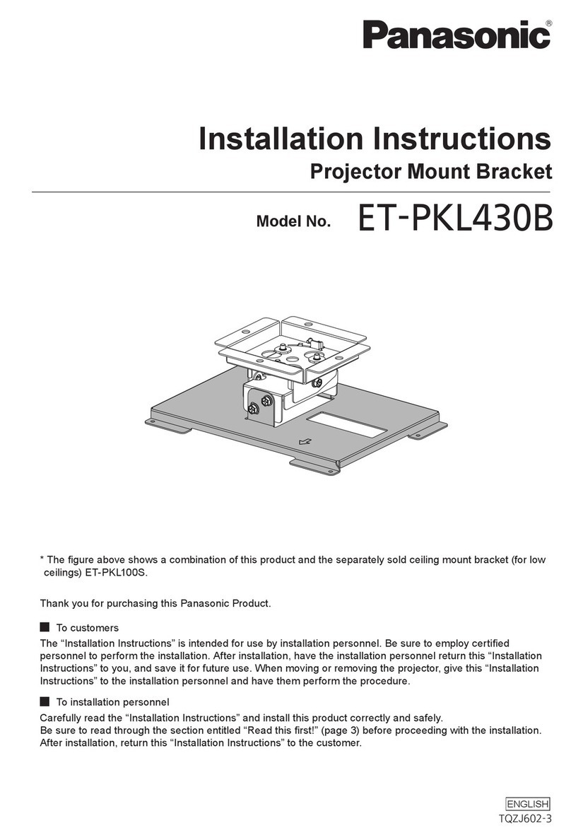 Panasonic ET-PKL430B ET-PKL100S installation instructions