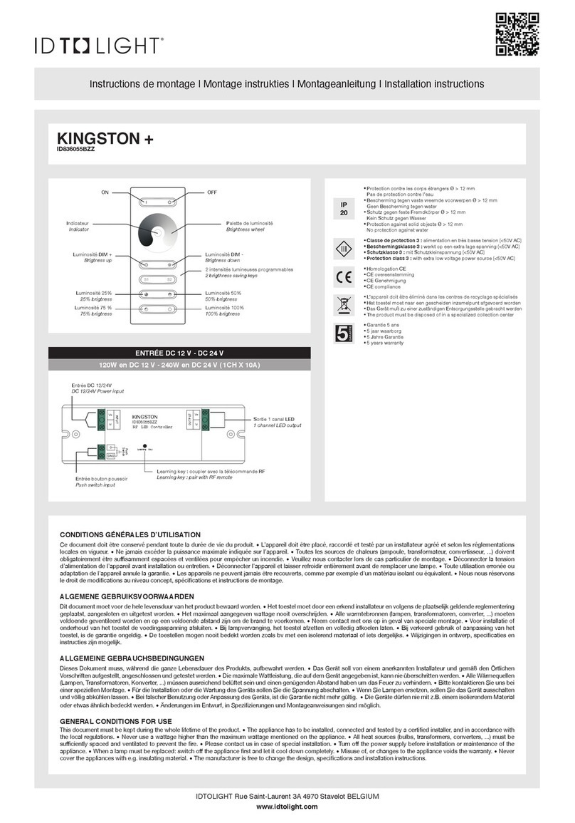 IDTOLIGHT KINGSTON Plus ID836055BZZ installation instructions
