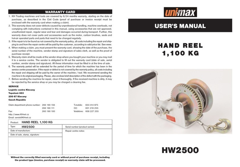 Unimax HW2500 user manual