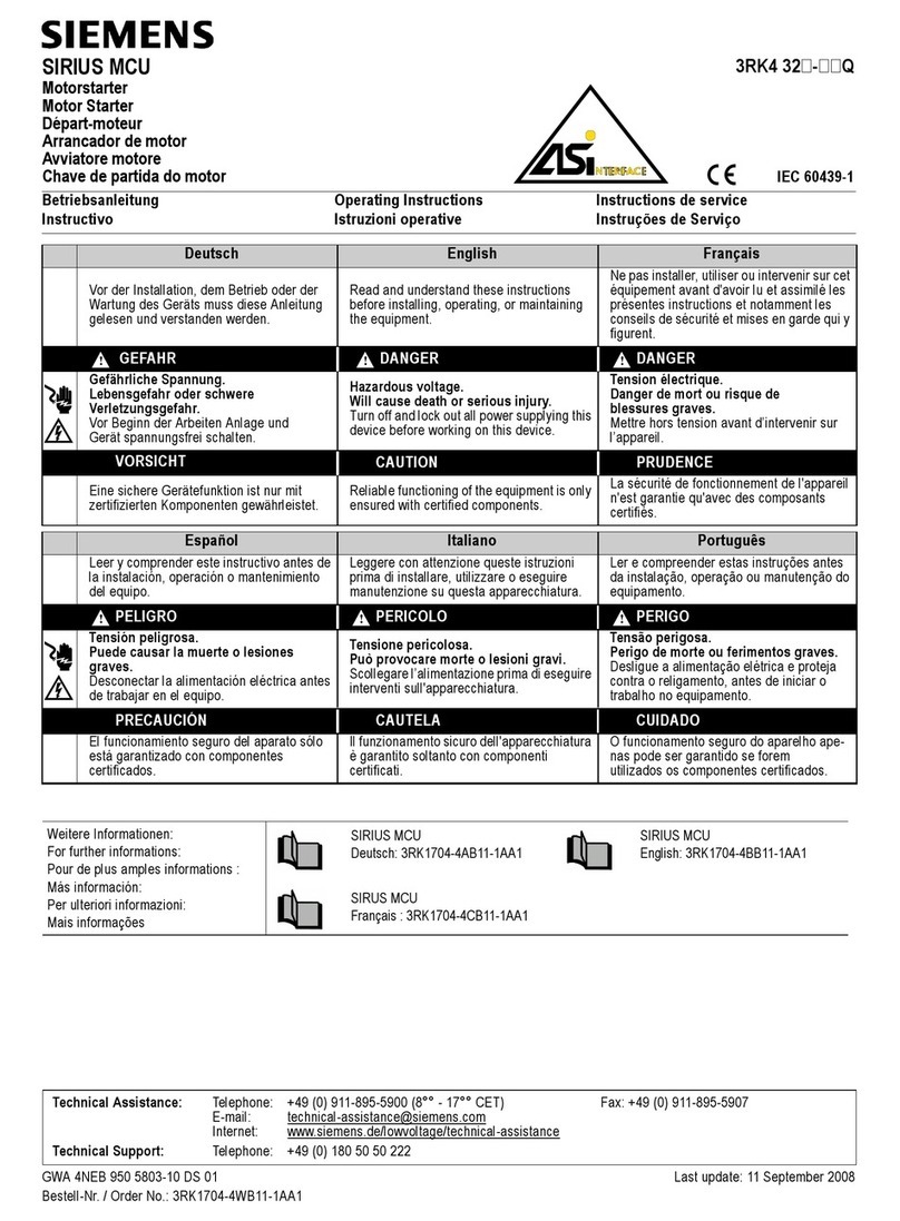 Siemens SIRIUS MCU 3RK4 32 Series User manual
