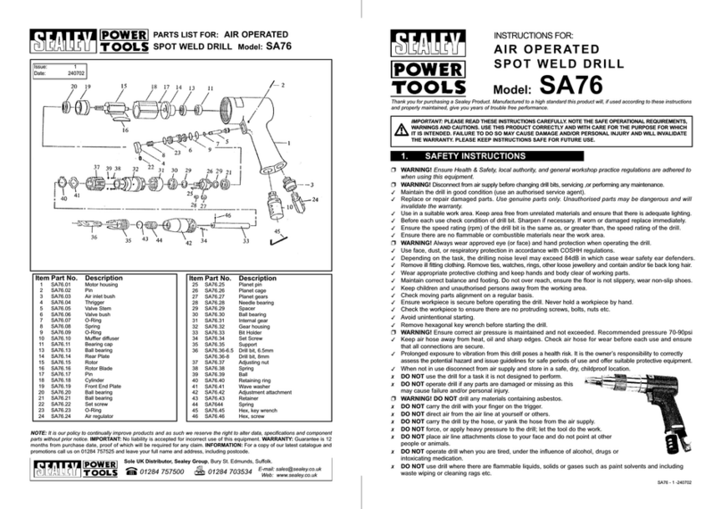 Sealey SA76 User manual Sealey SA76 User manual