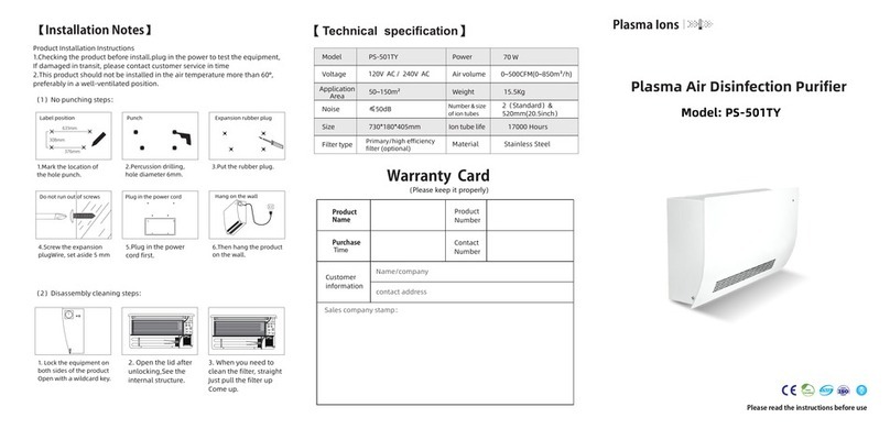 Plasma Ions PS-501TY instructions
