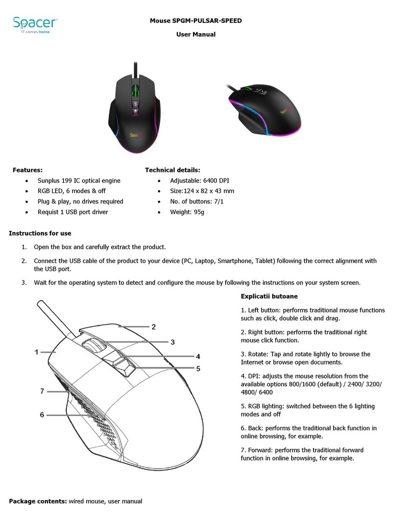 spacer SPGM-PULSAR-SPEED User manual