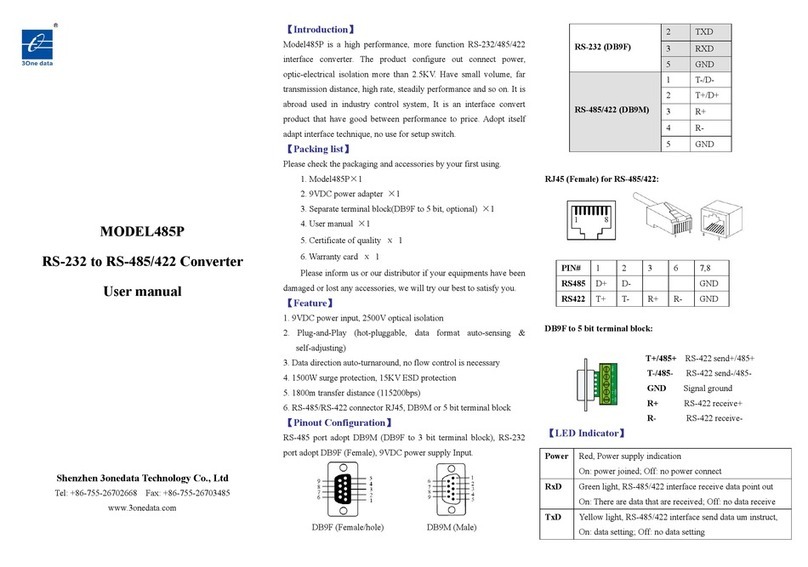 3One data 485P user manual