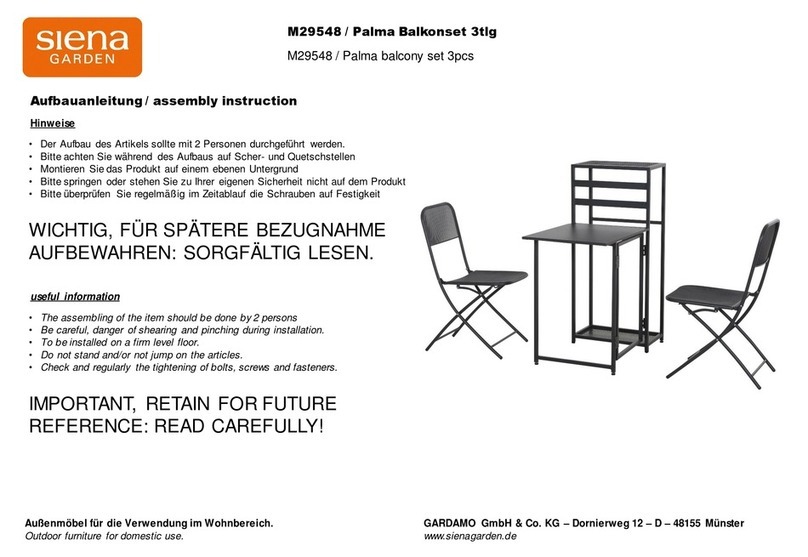 siena GARDEN Palma M29548 Assembly instruction