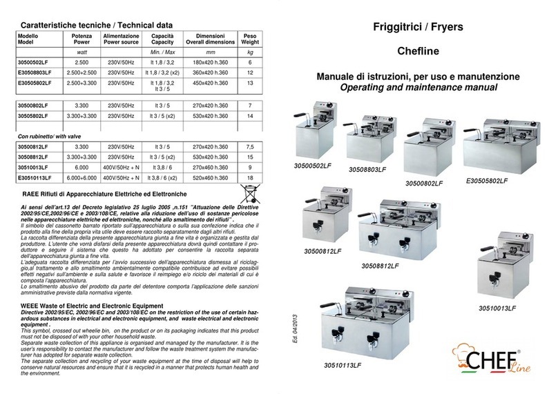 ChefLine 30500502LF Operating instructions