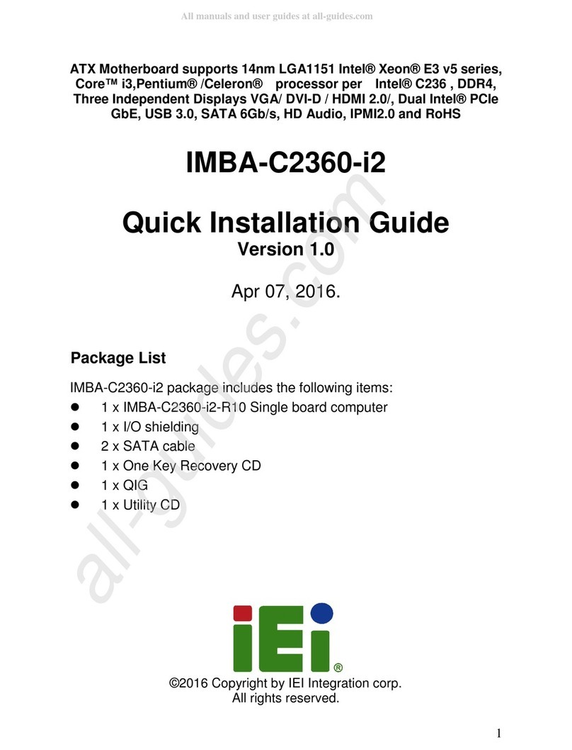 IEI Technology IMBA-C2360-i2 Quick installation guide