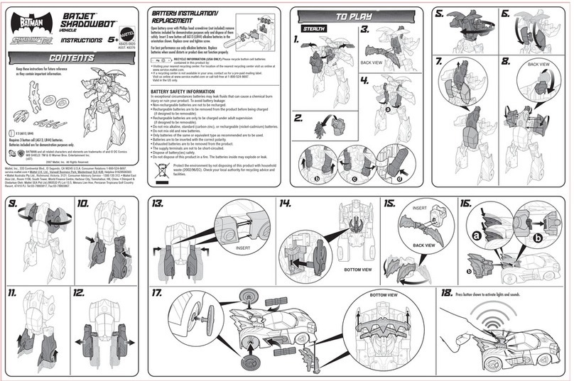Mattel BATMAN SHADOWTEK BATjET SHADOWBOT VEHICLE instructions