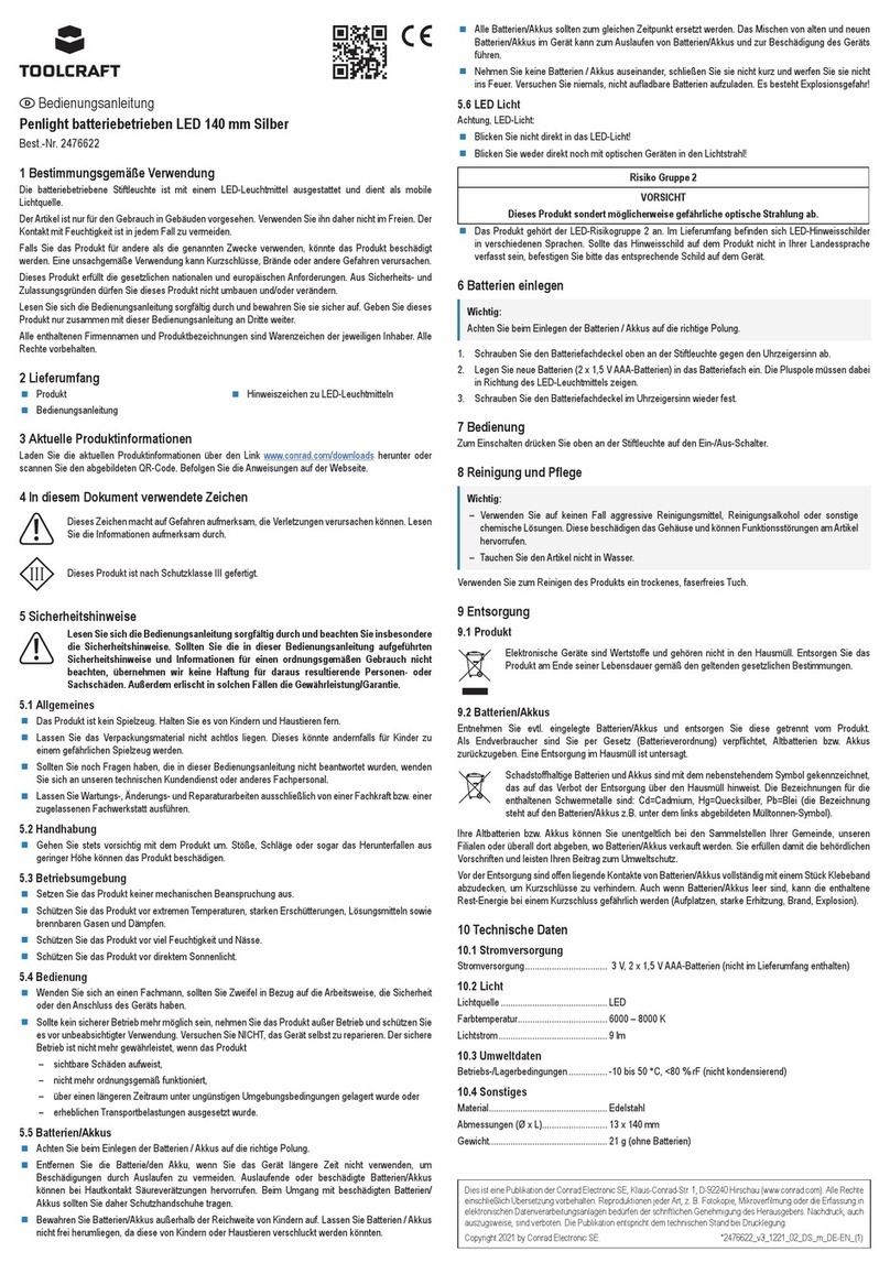 TOOLCRAFT 2476622 operating instructions