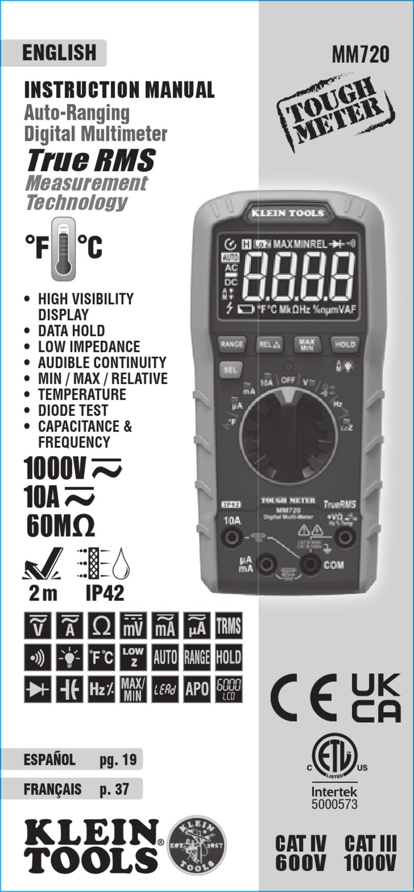 Klein Tools CAT III User manual
