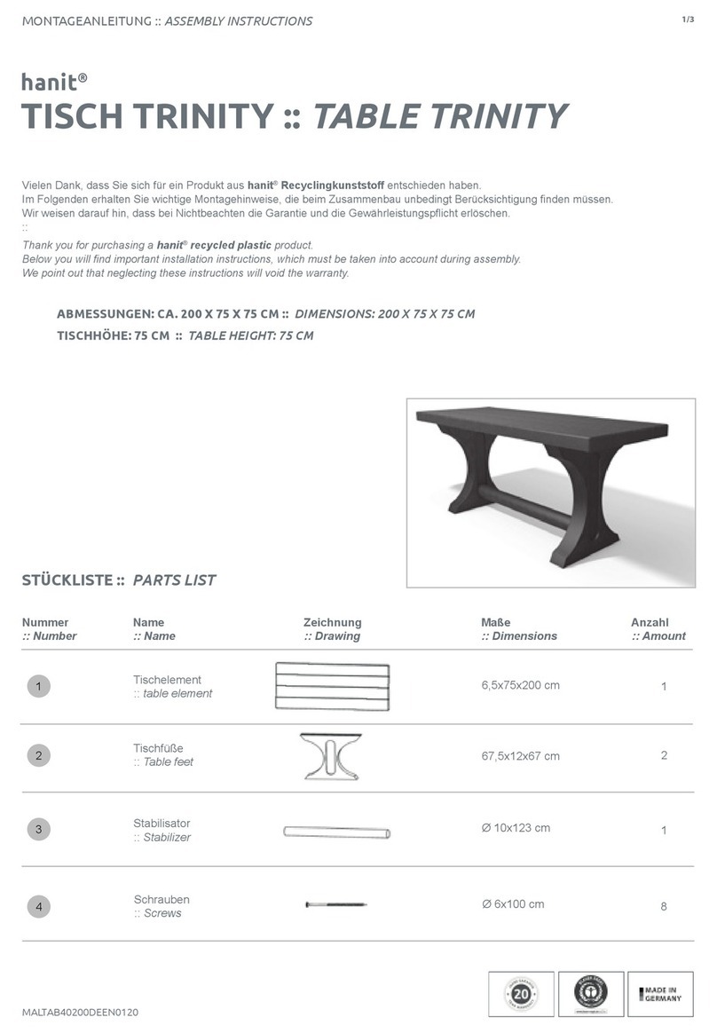 hanit TRINITY TAB40200 Assembly instructions