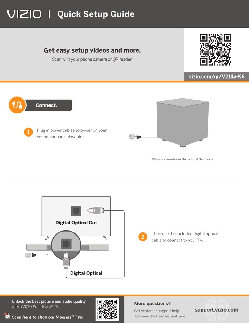 Vizio V214-K6 Series Quick setup guide