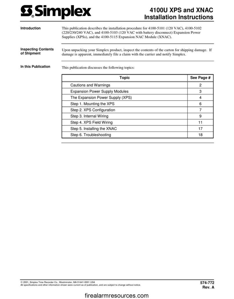 Simplex 4100-5101 User manual