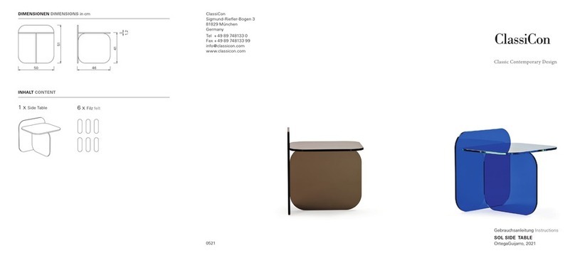 ClassiCon SOL SIDE TABLE quick start guide ClassiCon SOL SIDE TABLE quick start guide