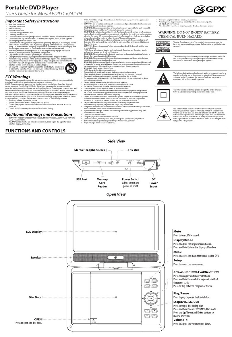 GPX PD931 user guide