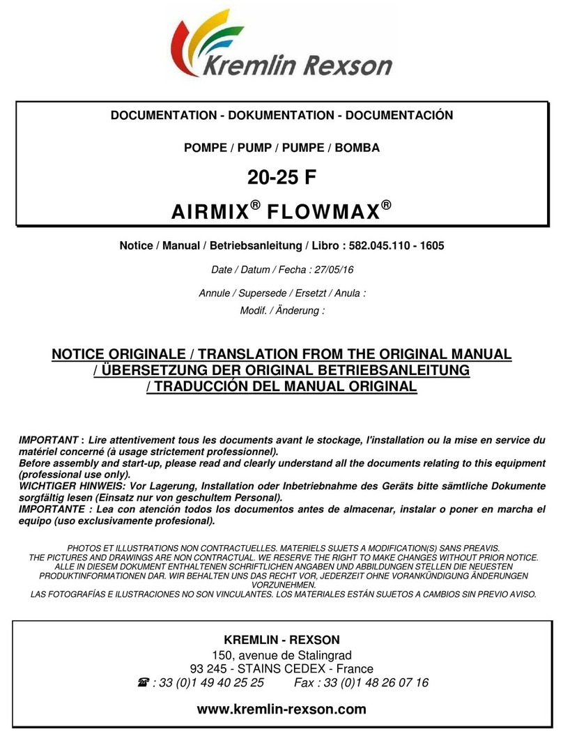 Kremlin-Rexson AIRMIX FLOWMAX 20-25 F User manual