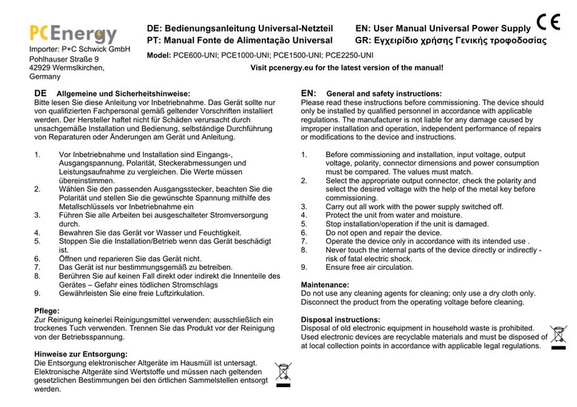 PC Energy PCE600-UNI user manual