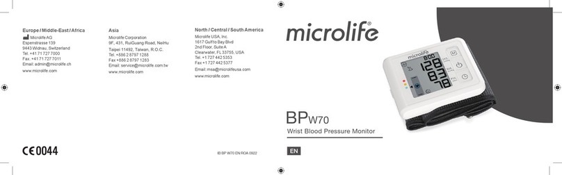 Microlife BP W70 User manual