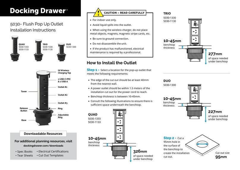 Docking Drawer QUAD 5030-1333 installation instructions